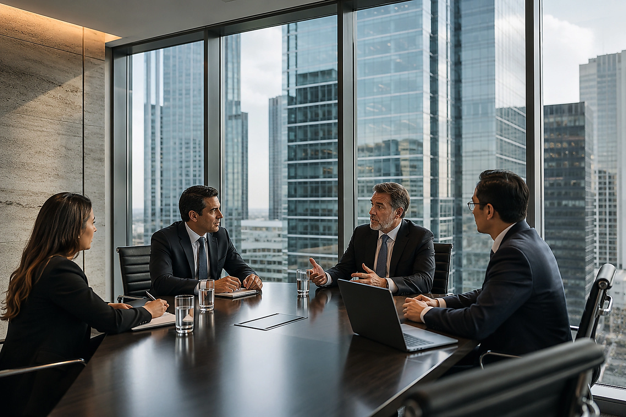 Executive leadership team in a contemporary Texas business environment